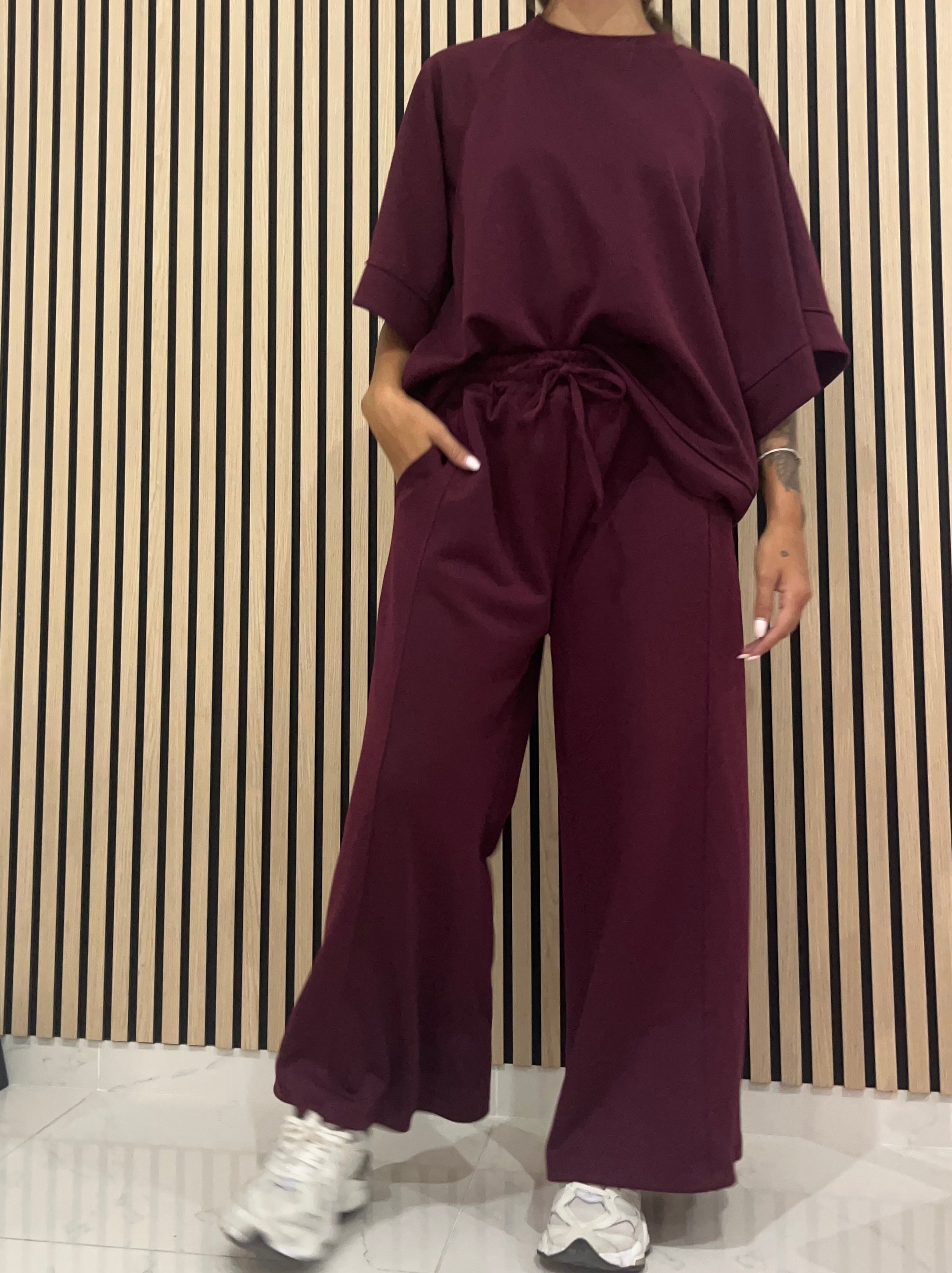 Cord-set tuta bordeaux