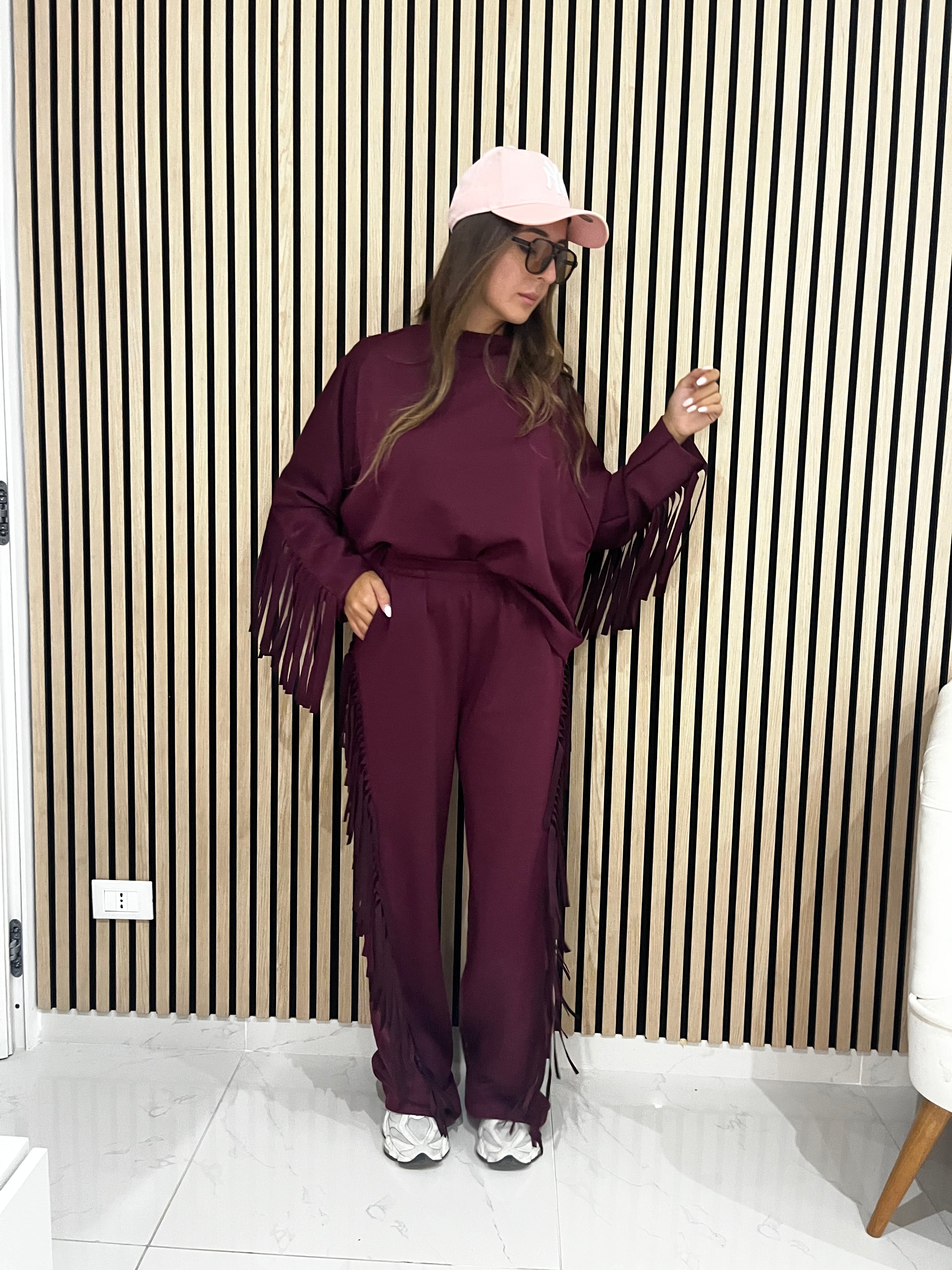 Cord-set tuta bordeaux