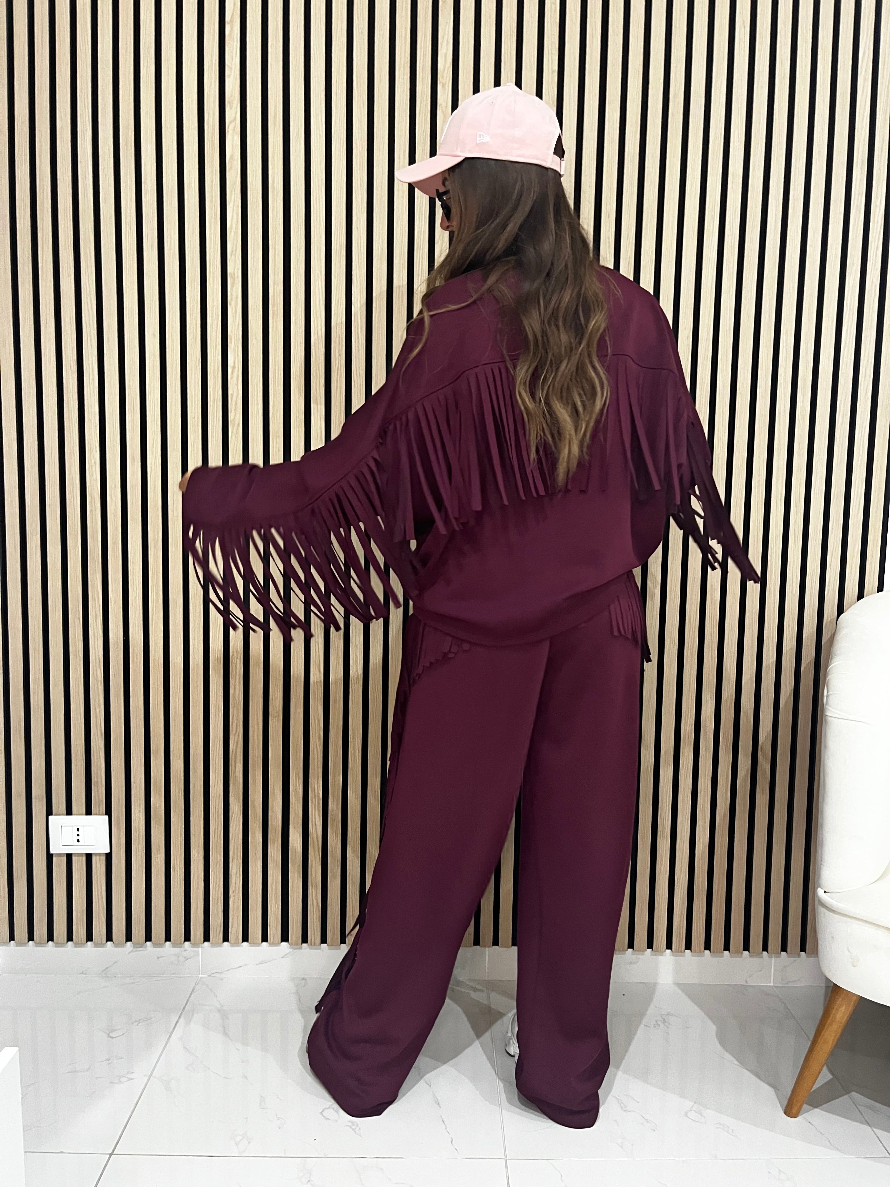 Cord-set tuta bordeaux